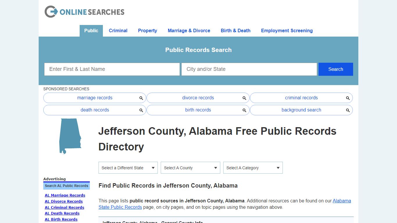 Jefferson County, Alabama Public Records Directory